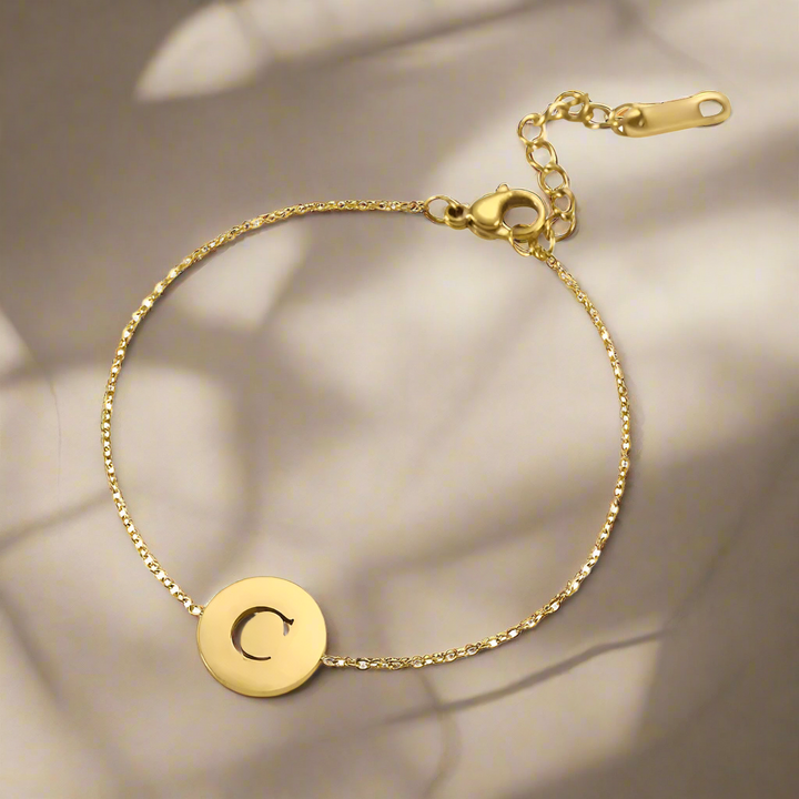 Braccialetto personalizzato con iniziale | Oro placcato 14k