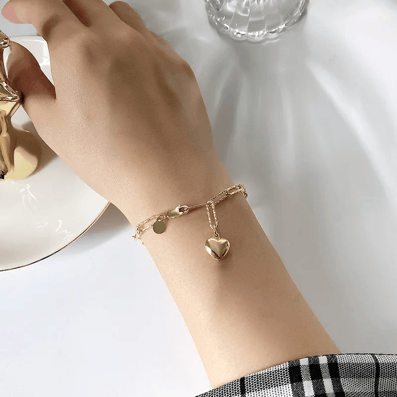 Braccialetto con Cuore | Oro Placcato 14K