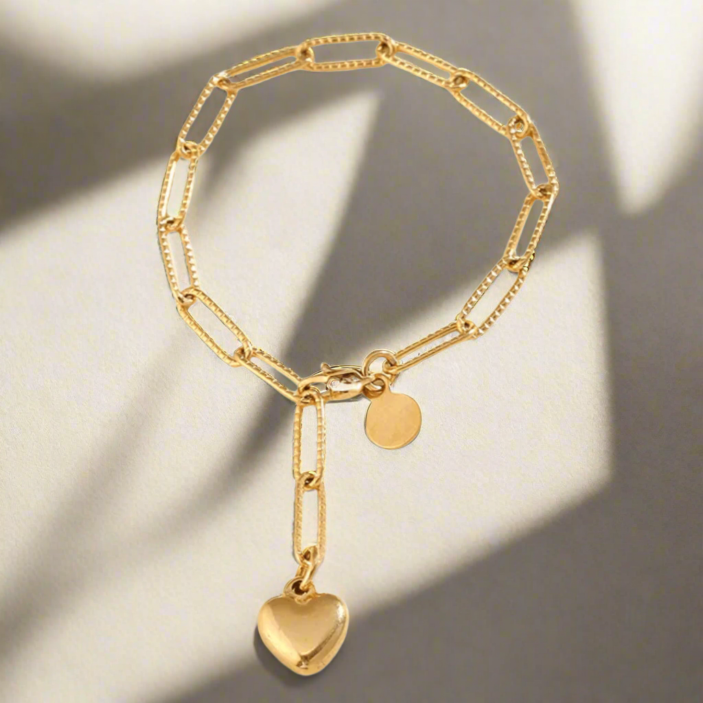 Braccialetto con Cuore | Oro Placcato 14K