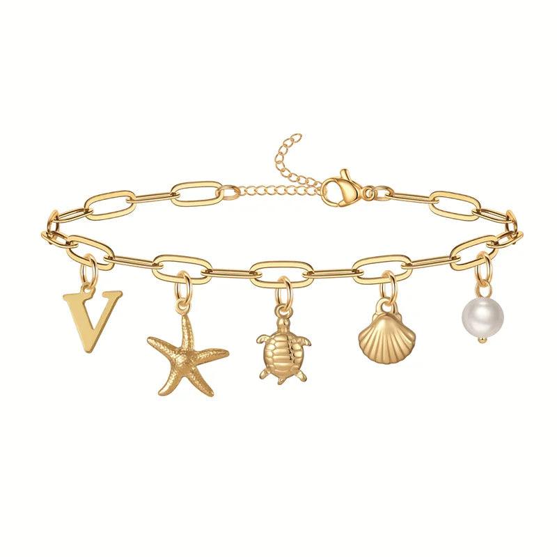 Bracelet personnalisé avec initiale | Or plaqué 14K