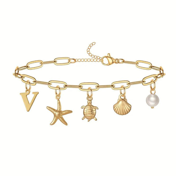 Bracelet personnalisé avec initiale | Or plaqué 14K