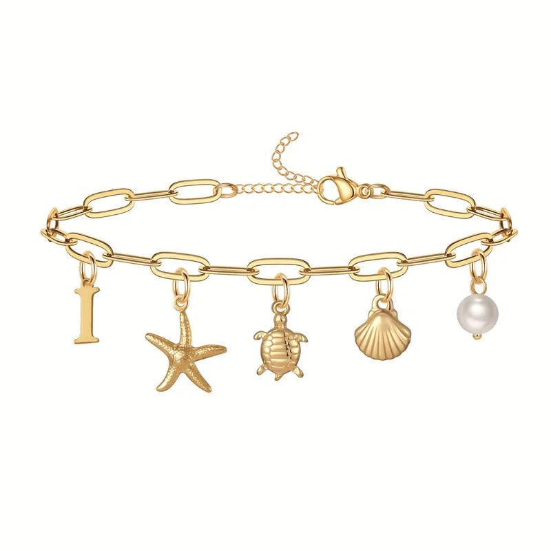 Bracelet personnalisé avec initiale | Or plaqué 14K