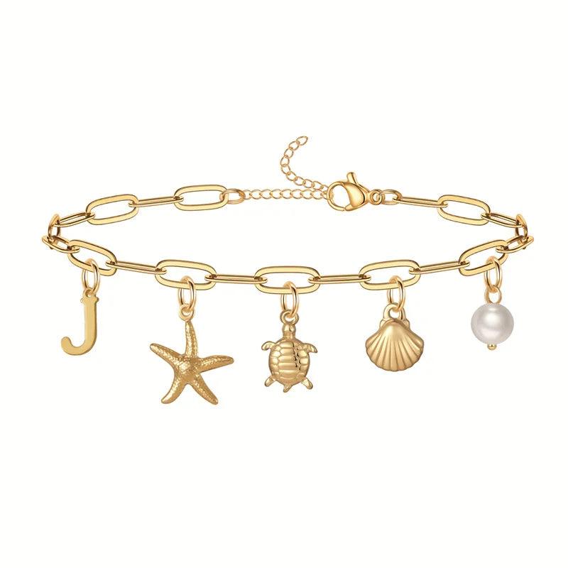 Bracelet personnalisé avec initiale | Or plaqué 14K