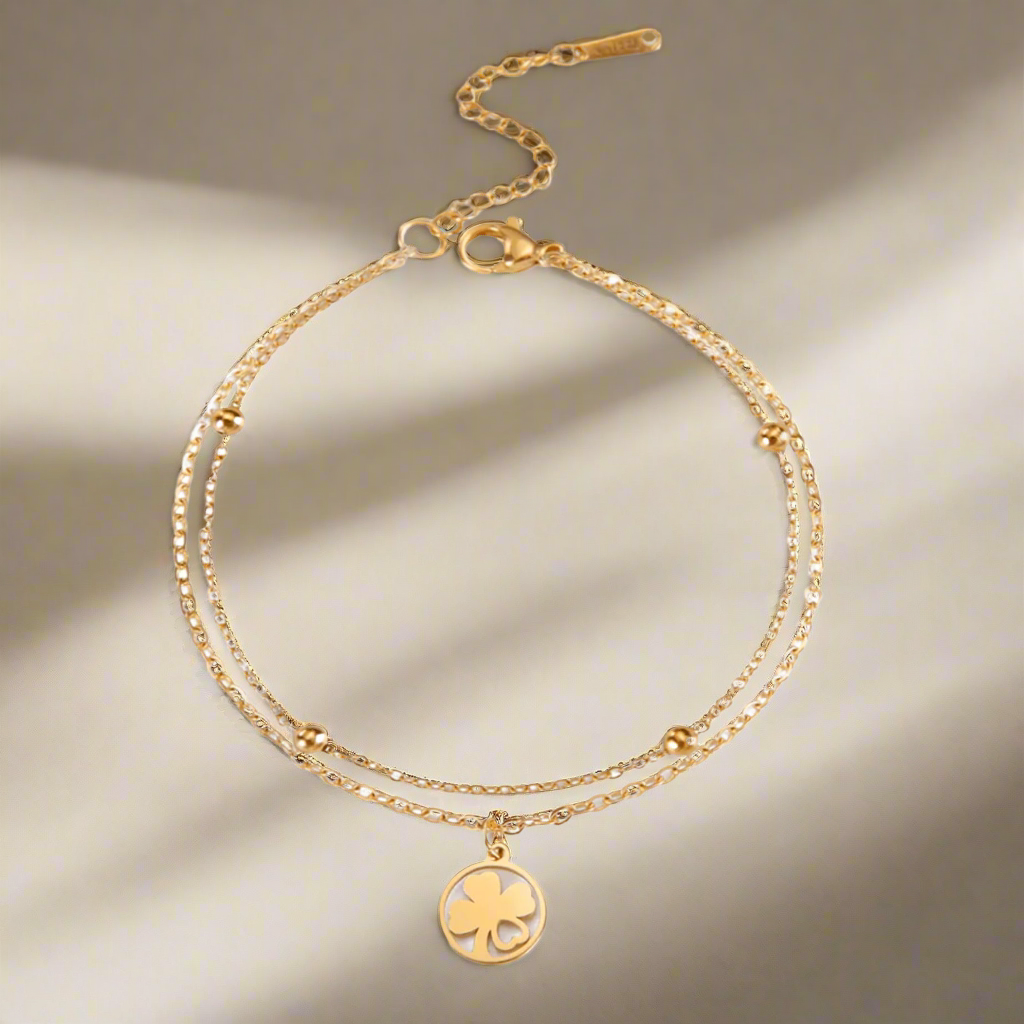 Bracelet Trèfle à Quatre Feuilles | Or Plaqué 14k