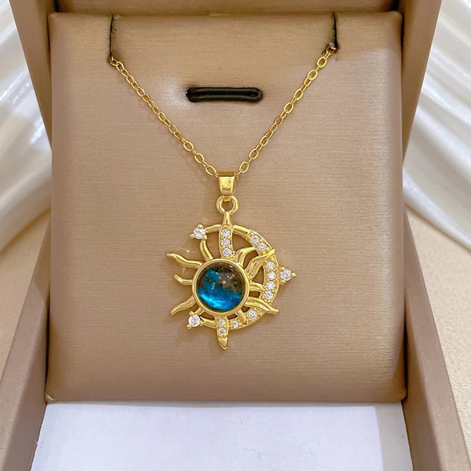 Celestial Space Necklace | 14K Gold Plated Cosmic Jewelry