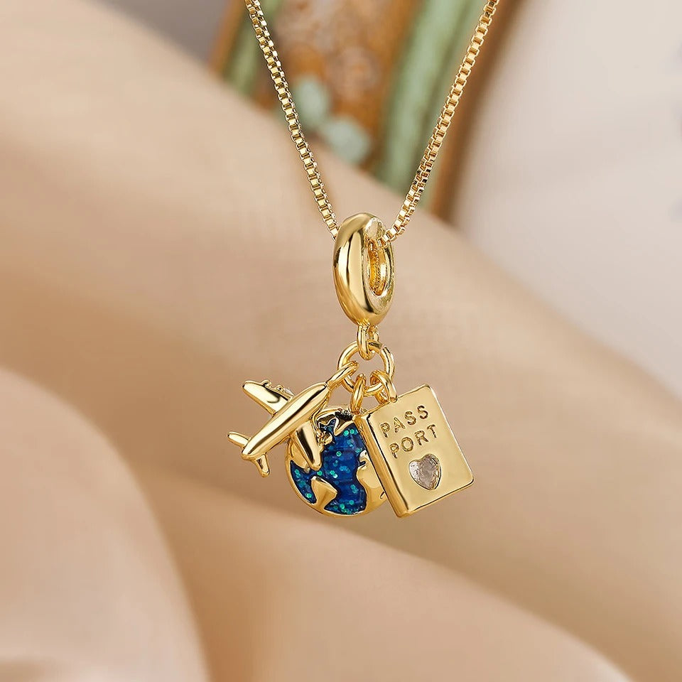 Celestial Space Necklace | 14K Gold Plated Cosmic Jewelry