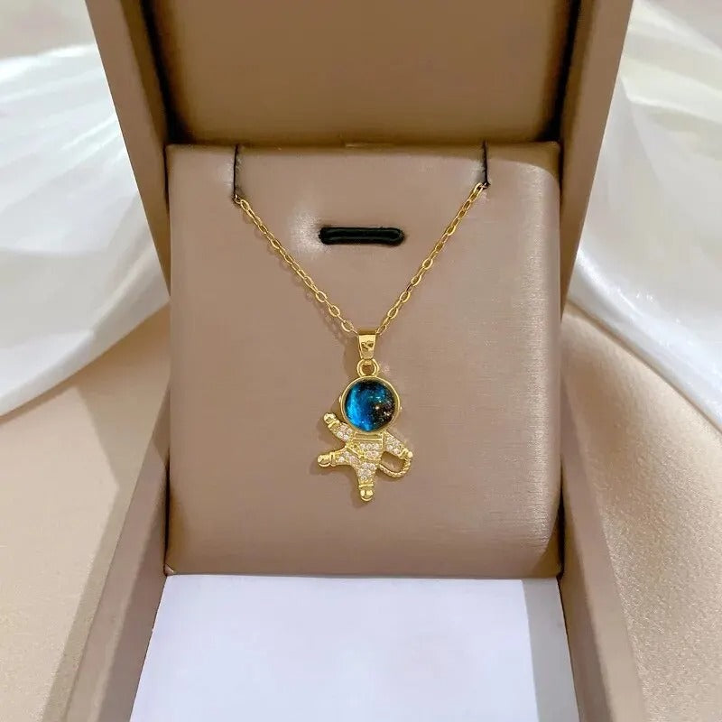 Celestial Space Necklace | 14K Gold Plated Cosmic Jewelry