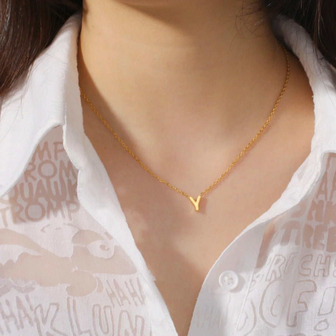 Collier Initial Personnalisé | Or Plaqué 14K